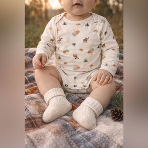 Carter's Cream Bodysuit with Nature Print